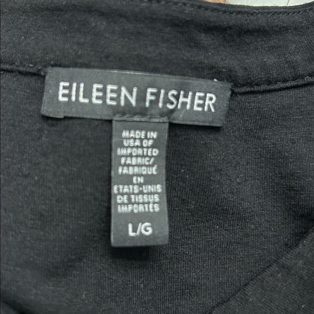 Eileen Fisher Black Sleeveless Button-Up Dress - Picture 3 of 6